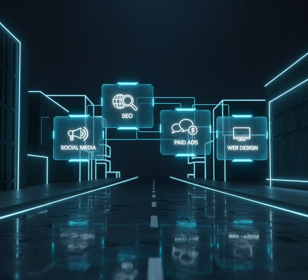 Digital marketing agency vision for startups in Delhi focusing on SEO, social media, paid ads and web design